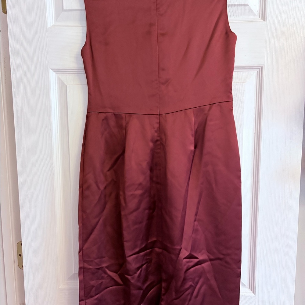 Lauren Ralph Lauren Red Burgundy Dress New Satin Sz 6 Formal Cocktail sleeveless - Picture 3 of 10